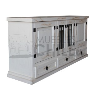 RACK VINTAGE 4 PUERTAS 3 CAJONES 150CM - Imagen 3