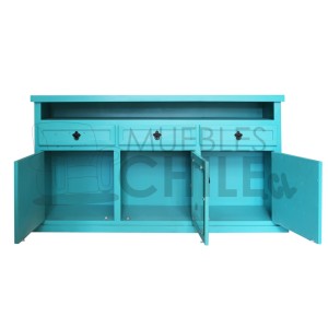 RACK VINTAGE 150CM 3 PUERTAS 3 CAJONES PINTADO - Imagen 2
