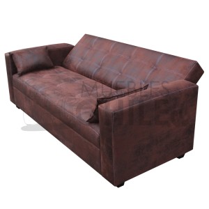 SOFA CAMA BRAZO RECTO CUERO BONDED ENVEJECIDO - Imagen 3