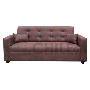 SOFA CAMA BRAZO RECTO CUERO BONDED ENVEJECIDO - Imagen 1