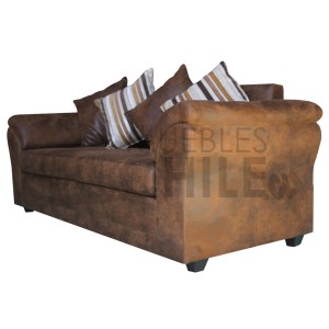SOFA MUSTANG 3 CUERPOS CUERO BONDED ENVEJECIDO - Imagen 2
