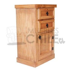 VELADOR RUSTICO 1 PUERTA 2 CAJONES X2 - Imagen 5