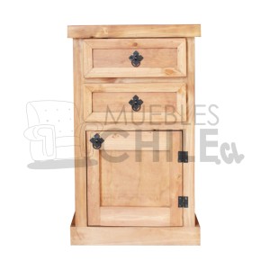 VELADOR RUSTICO 1 PUERTA 2 CAJONES X2 - Imagen 2