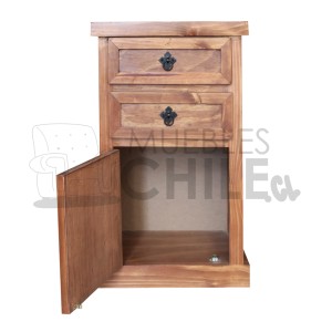 VELADOR RUSTICO 1 PUERTA 2 CAJONES - Imagen 2