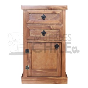 VELADOR RUSTICO 1 PUERTA 2 CAJONES - Imagen 1