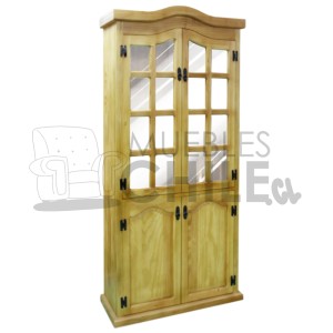 VITRINA RUSTICA 90CM PINO OREGON - Imagen 2